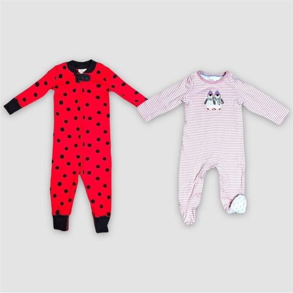 Mini Boden & Hanna Andersson Baby Girl Clothes Onesie Bundle – 6–12M – 2 Piece - Picture 1 of 5